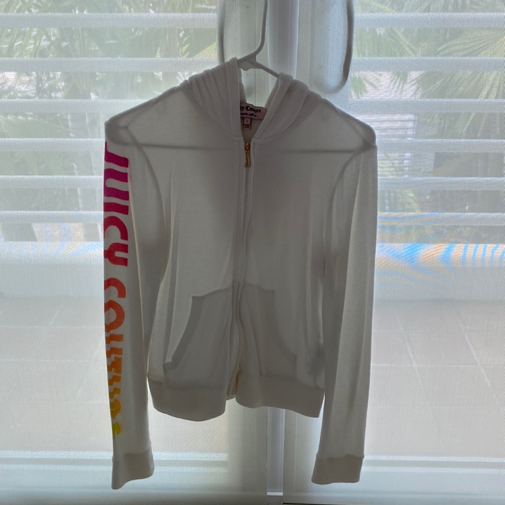 Juicy Couture Terry tracksuit Hoodie White Size large